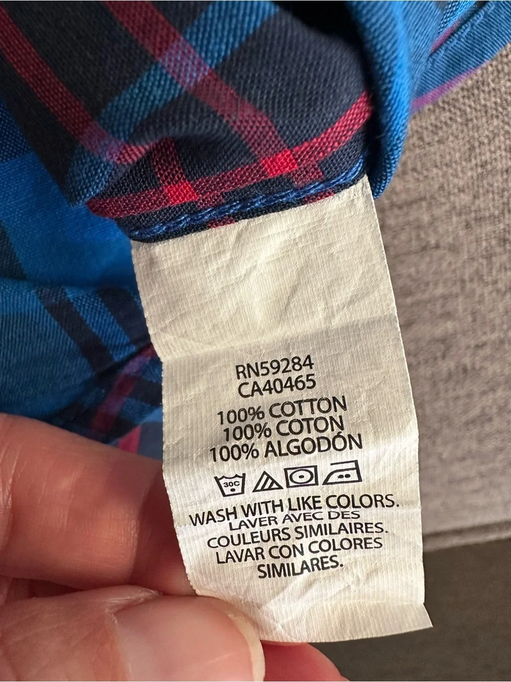 The Children's Place Navy, Blue & Red Plaid Button-Down Shirt